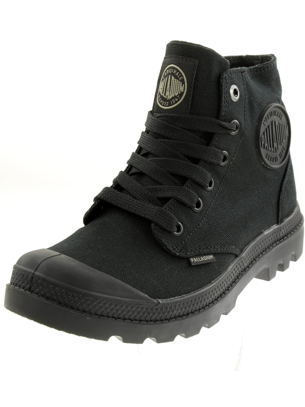 Palladium Black Canvas Lace-Up High Top Sneakers Size 9.5